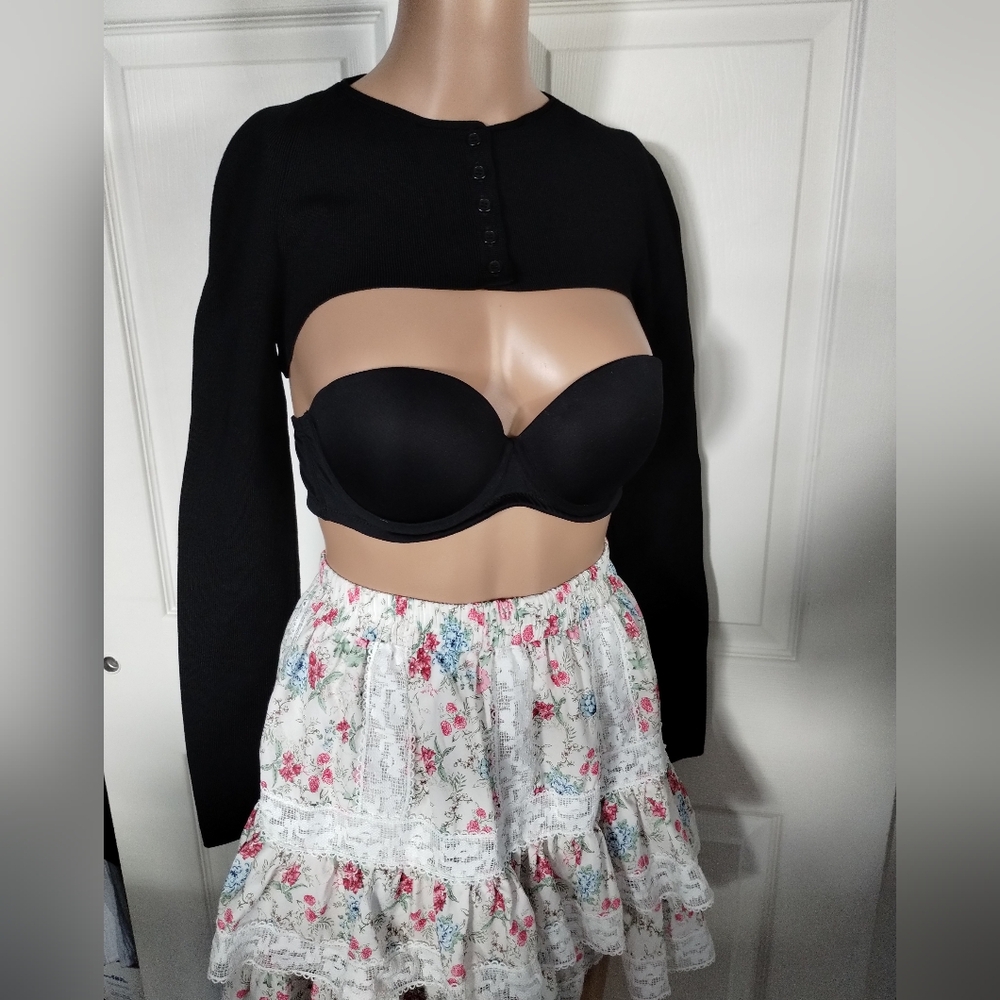 Brandon Maxwell Long Sleeve Crop Top XS
